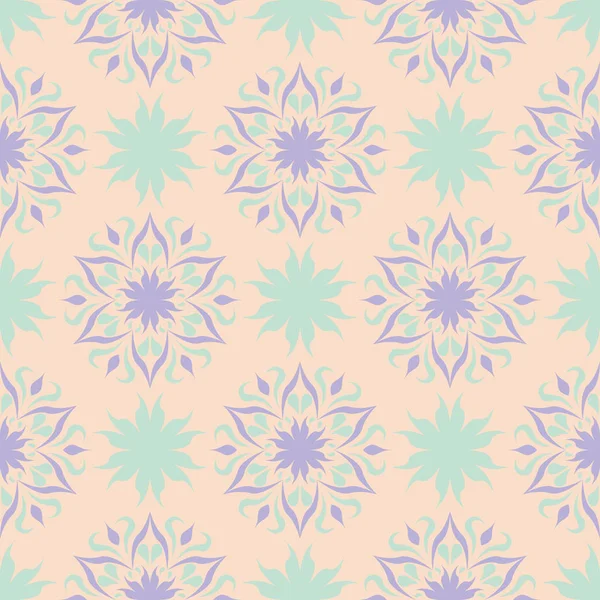 Duvar kağıtları, Tekstil ve kumaş için mor ve mavi tasarımları ile bej çiçek seamless modeli