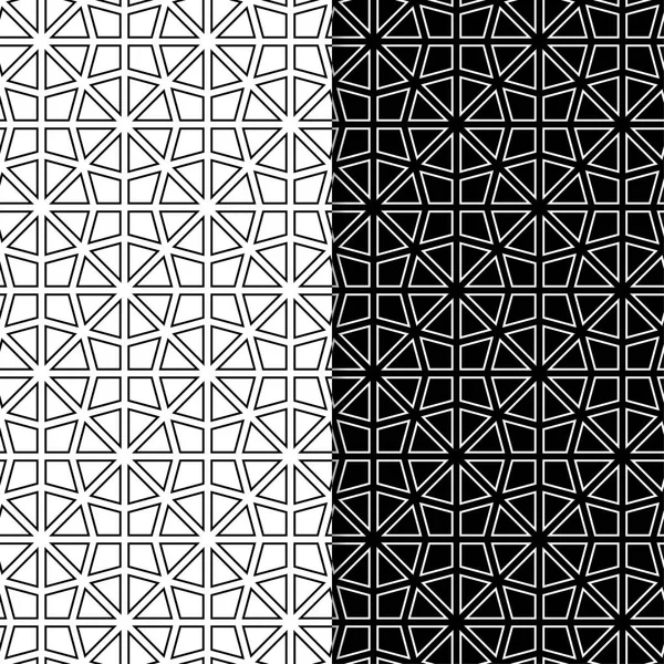 Fekete Fehér Geometriai Meghatározott Varrat Nélküli Minták Web Textil Háttérképek — Stock Vector
