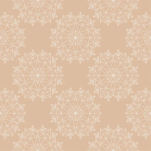 Bej renkli arka plan üzerinde beyaz çiçek süsleme. Tekstil ve duvar kağıtları için seamless modeli