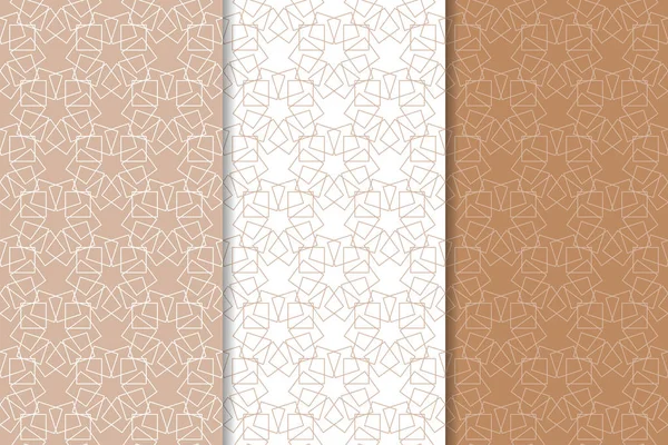 Web, Tekstil ve duvar kağıtları için dikişsiz desen kahverengi ve beyaz geometrik dizi