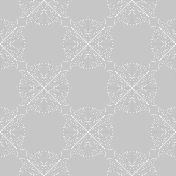 White flowers on gray background. Ornamental seamless pattern — Stock Vector