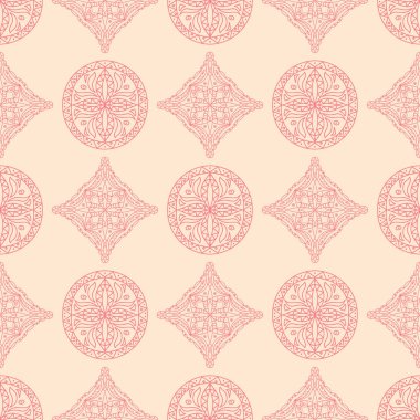 Kırmızı ve bej geometrik yazdırın. Web, Tekstil ve duvar kağıtları için seamless modeli