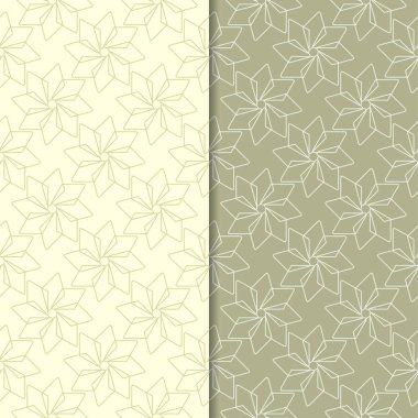 Zeytin yeşili geometrik süsler. Web, Tekstil ve duvar kağıtları için dikişsiz desen seti