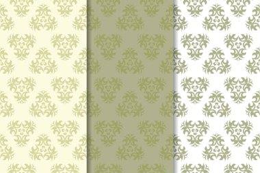 Zeytin yeşili çiçek sorunsuz süsler. Tekstil ve duvar kağıtları için dikey desenleri