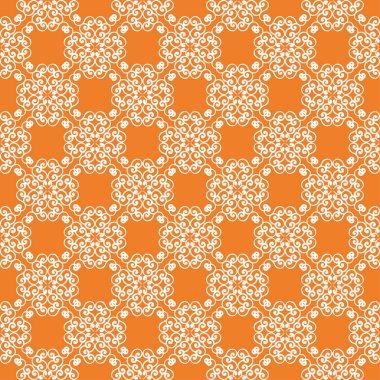 Turuncu ve beyaz çiçek süsleme. Tekstil ve duvar kağıtları için seamless modeli