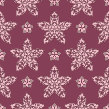 Sorunsuz arka plan. Çiçek mor kırmızı desenli duvar kağıtları, Tekstil ve kumaş için