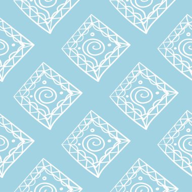 Lacivert ve beyaz geometrik süsleme. Web, Tekstil ve duvar kağıtları için seamless modeli