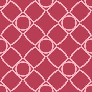 Kırmızı ve soluk pembe geometrik süsleme. Web, Tekstil ve duvar kağıtları için seamless modeli