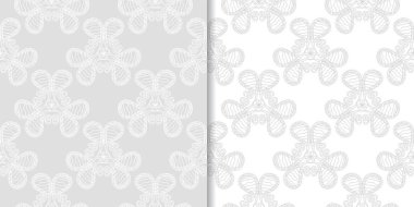 Işık gri çiçek süsler. Tekstil ve duvar kağıtları için dikişsiz desen seti