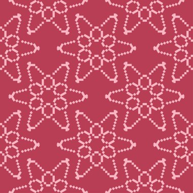 Kırmızı çiçek süsleme. Tekstil ve duvar kağıtları için seamless modeli