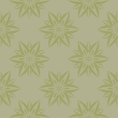 Zeytin yeşili çiçek süsleme. Tekstil ve duvar kağıtları için seamless modeli