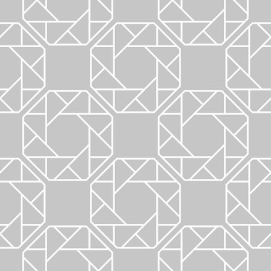 Gri ve beyaz geometrik süsleme. Web, Tekstil ve duvar kağıtları için seamless modeli
