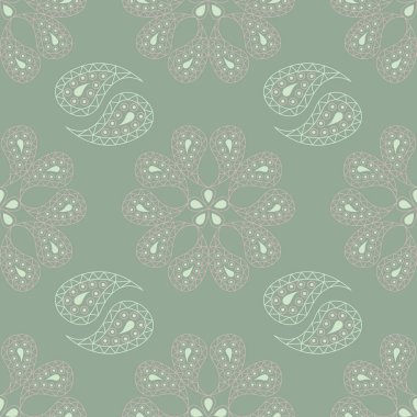 Zeytin yeşili çiçek Dikişsiz desen soluk pembe elemanları ile. Arka plan duvar kağıtları, Tekstil ve kumaş için çiçek tasarımları ile