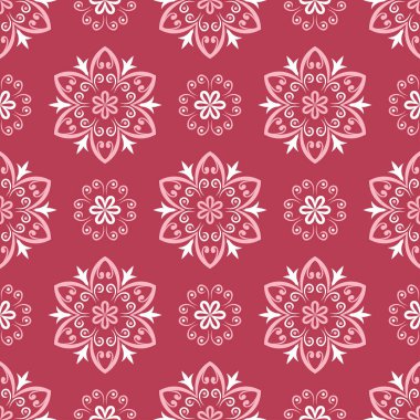 Çiçek kırmızı sorunsuz arka plan bej desenli. Arka plan duvar kağıtları, Tekstil ve kumaş için