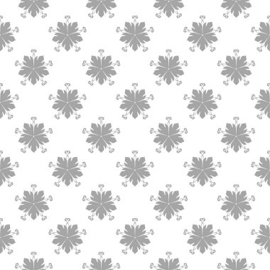 Işık gri çiçek süs tasarım beyaz. Tekstil ve duvar kağıtları için seamless modeli