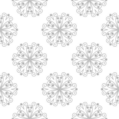 Beyaz arka plan üzerine açık gri çiçek tasarım. Tekstil ve duvar kağıtları için seamless modeli