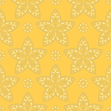 Sorunsuz çiçek desenli. Parlak sarı arka plan duvar kağıtları, Tekstil ve kumaş için çiçek tasarımları ile