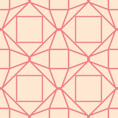 Geometrik süsleme pembe ve bej. Web, Tekstil ve duvar kağıtları için seamless modeli