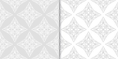 Işık gri geometrik süsler. Web, Tekstil ve duvar kağıtları için dikişsiz desen seti