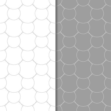 Geometrik süsler kümesi. Gri ve beyaz Dikişsiz desen web, Tekstil ve duvar kağıtları için