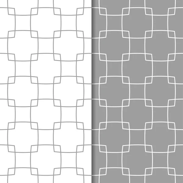 Šedé Bílé Geometrické Ornamenty Sada Bezešvé Vzory Pro Web Textil — Stockový vektor