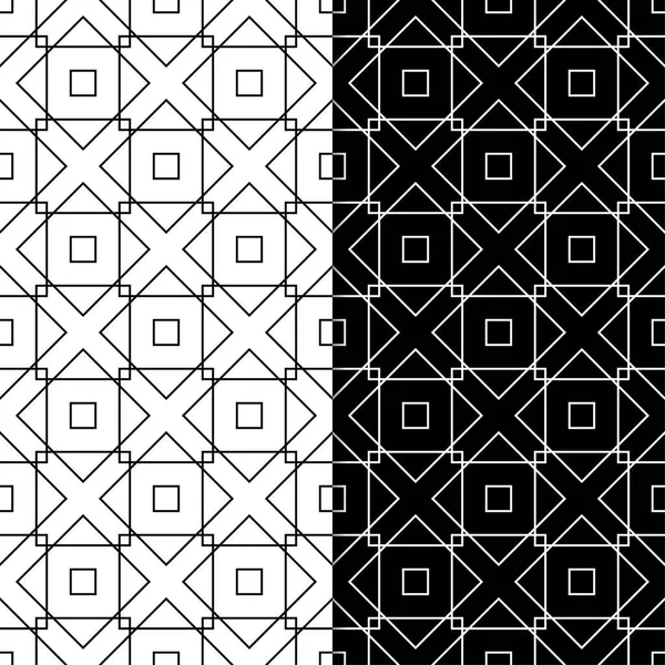 黒と白の幾何学的なシームレス パターン Web 繊維および壁紙の設定 — ストックベクタ