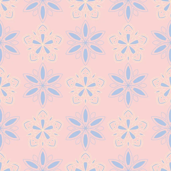 Fond Floral Sans Couture Modèle Fleur Rose Bleu Jaune Pour — Image vectorielle
