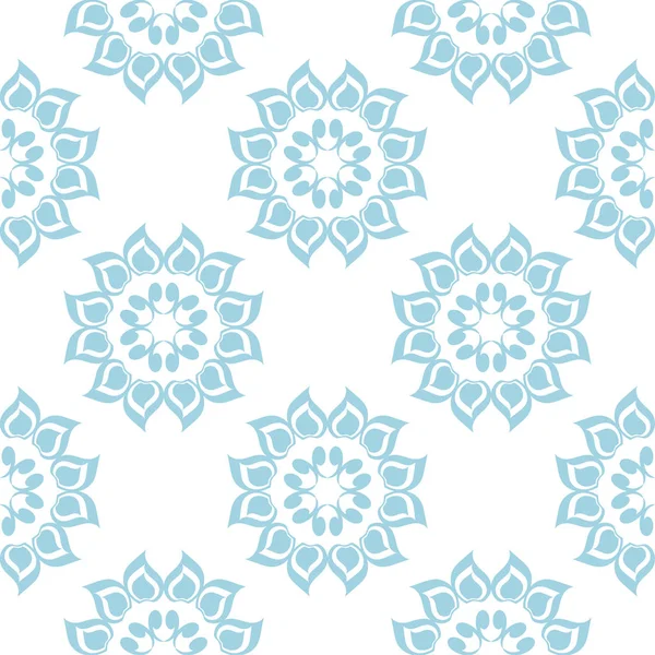 Luz Azul Branco Ornamento Floral Padrão Sem Costura Para Têxteis — Vetor de Stock
