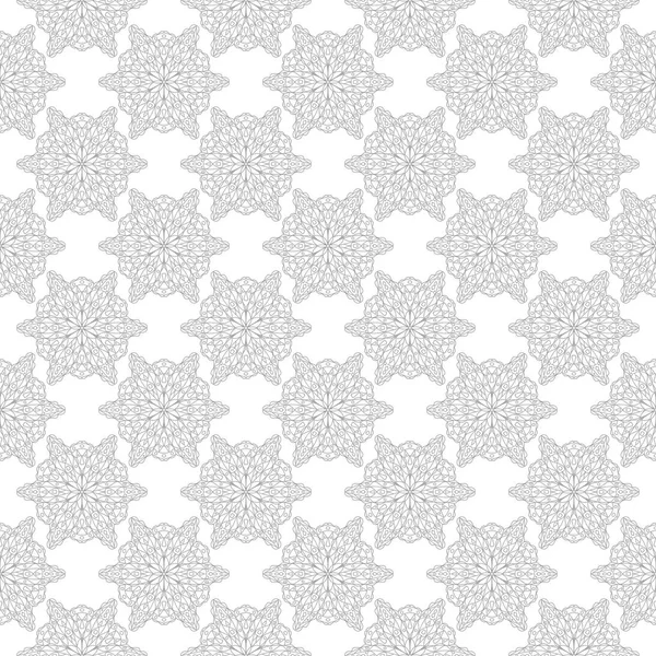 Светло Серый Цветочный Орнамент Белом Фоне Бесшовный Узор Текстиля Обоев — стоковый вектор