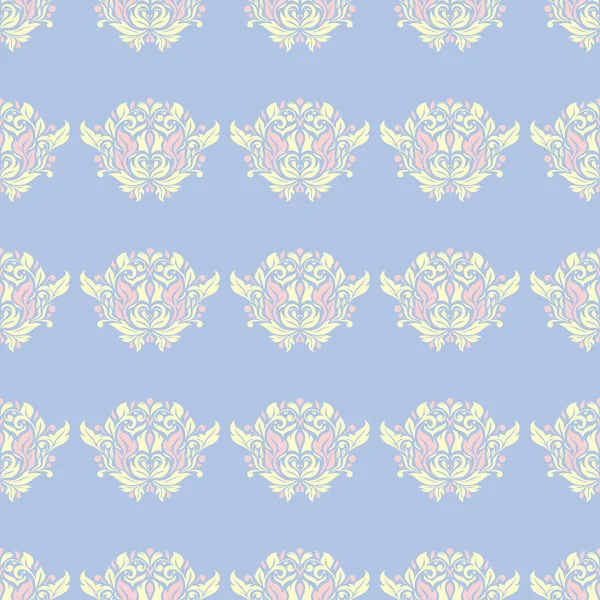 Bledě Modré Bezešvé Pozadí Květinový Vzor Tapety Textilní Tkaniny — Stockový vektor