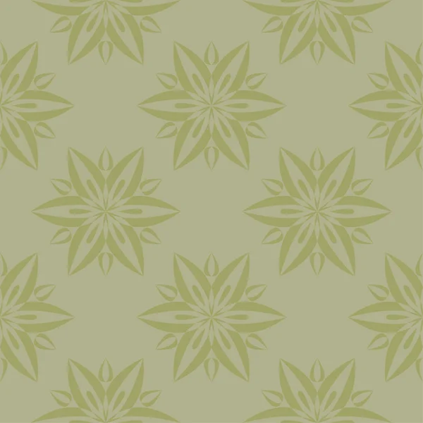 Olijf Groen Floral Sieraad Naadloze Patroon Voor Textiel Wallpapers — Stockvector