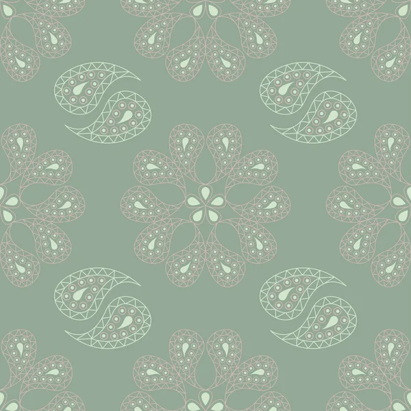 Motif Floral Vert Olive Sans Couture Avec Des Éléments Rose — Image vectorielle