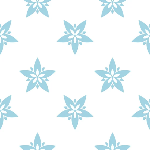 Design Floral Bleu Sur Fond Blanc Modèle Sans Couture Pour — Image vectorielle