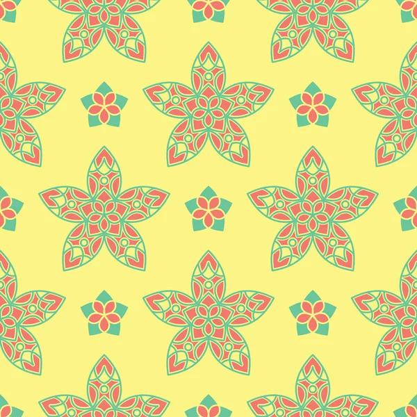 Fond Floral Sans Couture Multicolore Motif Rose Bleu Vert Jaune — Image vectorielle