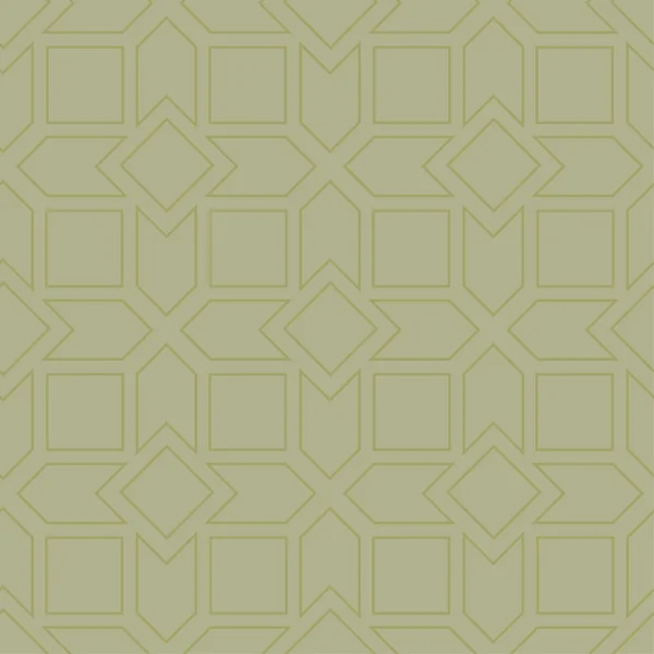 オリーブ グリーンの幾何学的なプリントです Web テキスタイルや壁紙のためのシームレスなパターン — ストックベクタ