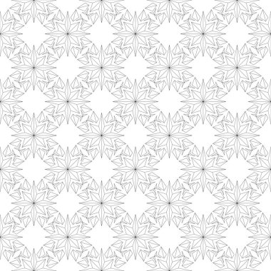 Beyaz arka planda siyah çiçek süsleme. Tekstil ve duvar kağıtları için seamless modeli