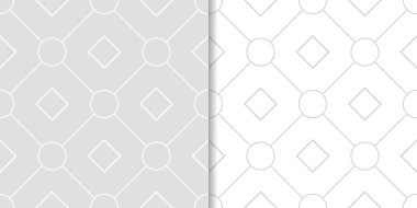 Işık gri geometrik süsler. Web, Tekstil ve duvar kağıtları için dikişsiz desen seti