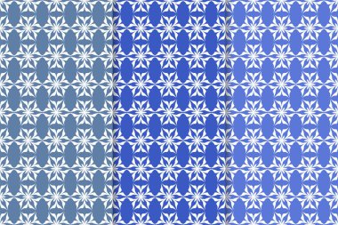 Çiçek desenleri kümesi. Mavi dikey Dikişsiz desen. Duvar kağıdı arka plan