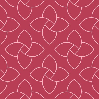 Kırmızı ve soluk pembe geometrik süsleme. Web, Tekstil ve duvar kağıtları için seamless modeli