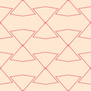 Kırmızı ve bej geometrik süsleme. Web, Tekstil ve duvar kağıtları için seamless modeli