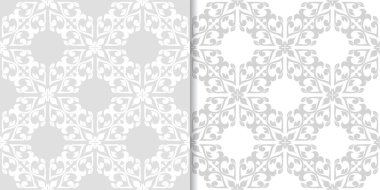 Işık gri çiçek arka planlar. Tekstil ve duvar kağıtları için dikişsiz desen seti