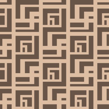 Geometrik süsleme. Bej ve kahverengi seamless modeli web, Tekstil ve duvar kağıtları için