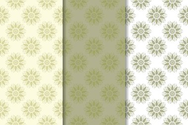 Zeytin yeşili çiçek arka planlar. Tekstil ve duvar kağıtları için dikişsiz desen seti