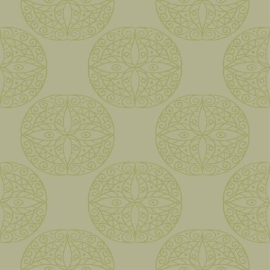 Zeytin yeşili geometrik süsleme. Web, Tekstil ve duvar kağıtları için seamless modeli
