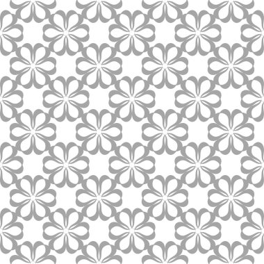 Beyaz arka plan üzerine açık gri çiçek süsleme. Tekstil ve duvar kağıtları için seamless modeli