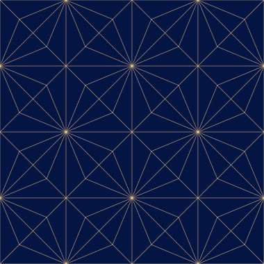 Altın mavi geometrik süsleme. Web, Tekstil ve duvar kağıtları için seamless modeli