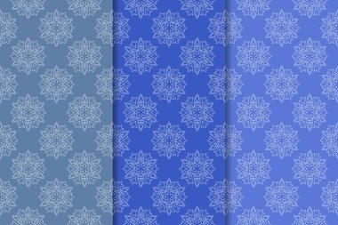 Çiçek desenleri kümesi. Mavi dikey Dikişsiz desen. Duvar kağıdı arka plan