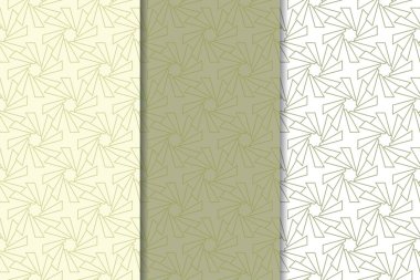 Zeytin yeşili ve web, Tekstil ve duvar kağıtları için geometrik Dikişsiz desen beyaz set