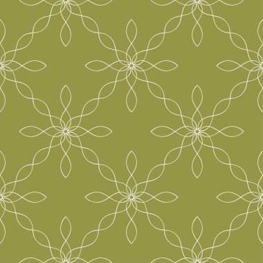 Zeytin yeşili ve beyaz geometrik süsleme. Web, Tekstil ve duvar kağıtları için seamless modeli