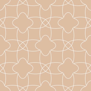Geometrik süsleme. Bej ve beyaz seamless modeli web, Tekstil ve duvar kağıtları için